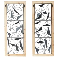 Metal Geometric Wall Decor With Wood Frame Set Of 2 Black - Olivia & May 8 Metal Geometric Wall Decor With Wood Frame Set Of 2 Black - Olivia & May -Home Improvement Store GUEST 40e87571 06fa 44b1 bd4d 85a962f0a29c