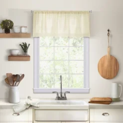 Cameron Linen Rod Pocket Kitchen Window Valance - 60" X 15" - Elrene Home Fashions -Home Improvement Store GUEST 410e1629 e7ba 4840 a3e7 a7f685728421