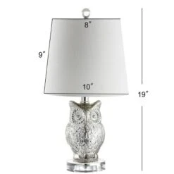 19" Glass/Crystal Night Owl Table Lamp (Includes LED Light Bulb) Silver - JONATHAN Y -Home Improvement Store GUEST 4277e5e7 1ad7 44aa 8619 12fba9c5afae