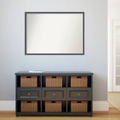 40" X 29" Non-Beveled Eva Black Silver Thin Wall Mirror - Amanti Art -Home Improvement Store GUEST 44cedf7e 9ff0 4445 8255 693f7a6bc290