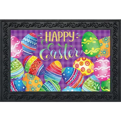 Painted Easter Eggs Holiday Doormat Indoor Outdoor 30" X 18" Briarwood Lane 3 Painted Easter Eggs Holiday Doormat Indoor Outdoor 30" X 18" Briarwood Lane
