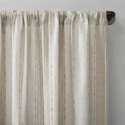 Slub Texture Stripe Cotton Curtain - Archaeo