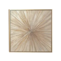 Canvas Starburst Radial Framed Wall Art With Gold Frame Brown - Olivia & May -Home Improvement Store GUEST 4bdbe456 ea69 4b67 8857 fae8eff9759f