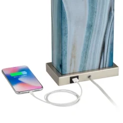 360 Lighting Connie Modern Table Lamps 25" High Set Of 2 Blue Faux Marble With USB Charging Ports LED White Shade For Bedroom Living Room House Desk 11 360 Lighting Connie Modern Table Lamps 25" High Set Of 2 Blue Faux Marble With USB Charging Ports LED White Shade For Bedroom Living Room House Desk -Home Improvement Store GUEST 4cf6a2c4 b871 4398 af22 3a98d79344df