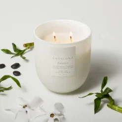 Balance Core Frosted Glass Candle White - Casaluna™