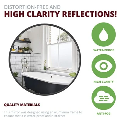 Kinger Home Sage 20" Round Modern Wall Mirror 4 Kinger Home Sage 20" Round Modern Wall Mirror - Image 2