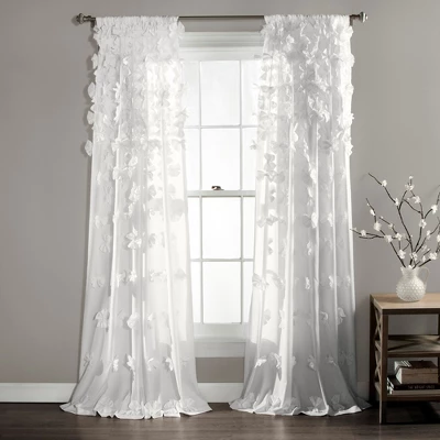 Home Boutique Riley Window Curtain Panel White Single 54X108 3 Home Boutique Riley Window Curtain Panel White Single 54X108