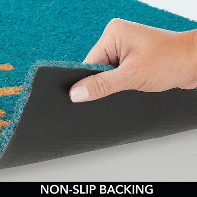 MDesign Entryway Doormat With Natural Fibers Decorative Script 4 MDesign Entryway Doormat With Natural Fibers Decorative Script - Image 2