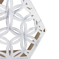 Floral Pattern Wall Shelf Wood & Metal - Foreside Home & Garden -Home Improvement Store GUEST 5274fd1d 0c80 45cf 8a9e d6cde495b076