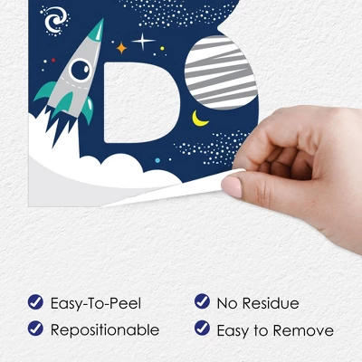 Big Dot Of Happiness Blast Off To Outer Space - Peel And Stick Rocket Ship Baby Shower Standard Banner Wall Decals - Baby 5 Big Dot Of Happiness Blast Off To Outer Space - Peel And Stick Rocket Ship Baby Shower Standard Banner Wall Decals - Baby - Image 3
