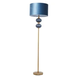 Fabric Floor Lamp With Drum Shade Blue - Olivia & May -Home Improvement Store GUEST 57338c9a f125 4b0a 817a 1825db70f5ec