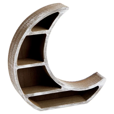 Farmlyn Creek Wooden Crescent Moon Shelf For Oils, Crystals, Healing Stones, 10 X 10.2 X 2 In 7 Farmlyn Creek Wooden Crescent Moon Shelf For Oils, Crystals, Healing Stones, 10 X 10.2 X 2 In - Image 5
