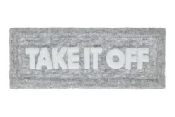 Kate Aurora Dorm Basics "Take It Off" Gray Typography Soft Tufted Oversized Bath Rug Runner - 2'x5' -Home Improvement Store GUEST 59d35623 7cd6 4abb 876d 0e3c4c20e236