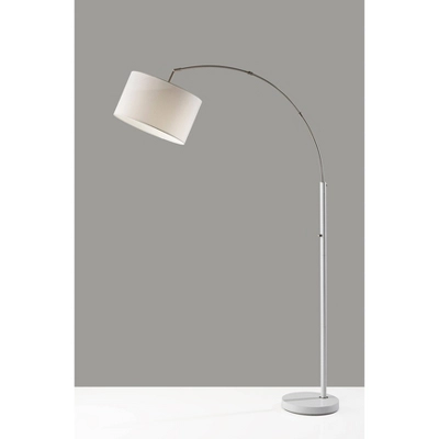 Preston Arc Lamp Brushed Steel White - Adesso 4 Preston Arc Lamp Brushed Steel White - Adesso - Image 2