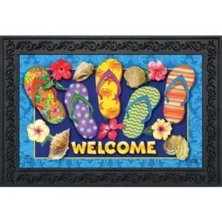 Paradise Flip Flops Summer Doormat Indoor Outdoor 30" X 18" Briarwood Lane