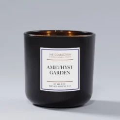 12oz Amethyst Garden Jar Candle Black/White - The Collection By Chesapeake Bay