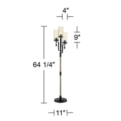 Franklin Iron Works Granada Rustic Farmhouse Tree Floor Lamp 64 1/4" Tall Black Faux Wood 3-Light Hammered Tinted Glass Shade For Living Room Reading -Home Improvement Store GUEST 5d75bf7b f370 4eff b3c3 0414f32904cf