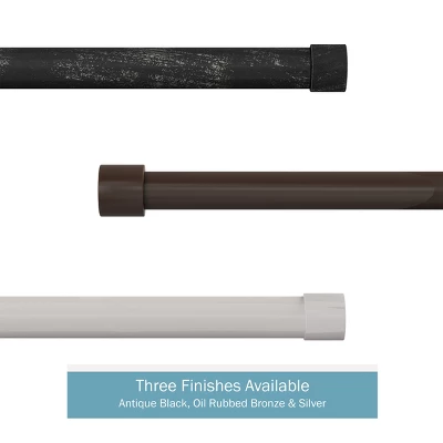 Hastings Home 1" X 48-84" Curtain Rod With Decorative End Cap Style Finials And Hardware For Home Décor In Bedroom & Kitchen - Black 6 Hastings Home 1" X 48-84" Curtain Rod With Decorative End Cap Style Finials And Hardware For Home Décor In Bedroom & Kitchen - Black - Image 4