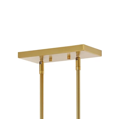 35" 8-Light Liane Farmhouse Industrial Iron Linear LED Pendant Black/Brass Gold - JONATHAN Y 9 35" 8-Light Liane Farmhouse Industrial Iron Linear LED Pendant Black/Brass Gold - JONATHAN Y - Image 7