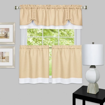 Collections Etc Darcy Two-tone Rod Pocket Café Curtain Tiers - 2 Piece Set 3 Collections Etc Darcy Two-tone Rod Pocket Café Curtain Tiers - 2 Piece Set