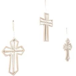 Set Of 3 Wood Biblical Carved Beaded Crosses Wall Decors With Rope Hanger Brown - Olivia & May 10 Set Of 3 Wood Biblical Carved Beaded Crosses Wall Decors With Rope Hanger Brown - Olivia & May -Home Improvement Store GUEST 60b23d17 7d82 4bd2 bced 4943bb477dd4