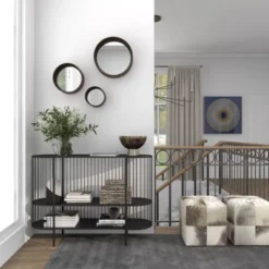 Contemporary Metal Wall Mirror Set Of 3 Dark Brown - Olivia & May -Home Improvement Store GUEST 6193ff20 8bd9 4a20 8a18 a3ecdb2b7f02