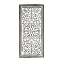 Mango Wood Floral Handmade Intricately Carved Arabesque Wall Decor - Olivia & May -Home Improvement Store GUEST 6206eeb9 671f 4ca8 8cda 0ebccb2f909c
