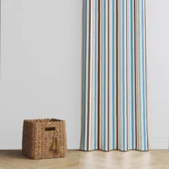 Bacati - Mod Diamonds A/C Stripes Cotton Printed Single Window Curtain Panel
