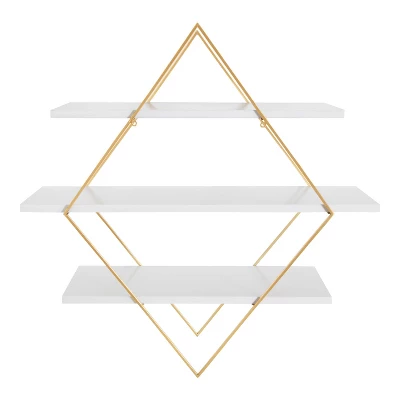 30.5" X 31.75" Daxton Wood And Metal Wall Shelf White - Kate & Laurel All Things Decor 5 30.5" X 31.75" Daxton Wood And Metal Wall Shelf White - Kate & Laurel All Things Decor - Image 3