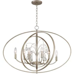 Possini Euro Design Tiller Champagne Satin Silver Pendant Chandelier 31 1/2" Wide Modern Open Orb Frame 8-Light Fixture For Dining Room Kitchen Island -Home Improvement Store GUEST 67fcdd79 afcf 4046 92f9 be394747e84b