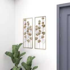 Metal Leaf Tall CutOut Wall Decor With Gold Frame Set Of 2 Gold - Olivia & May 30 Metal Leaf Tall CutOut Wall Decor With Gold Frame Set Of 2 Gold - Olivia & May -Home Improvement Store GUEST 6a6e29e9 4025 4537 ae4e 2a159688521f