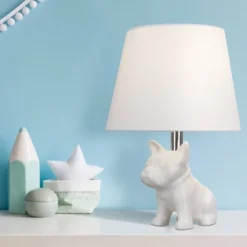 15.5" Whimsical Bulldog Table Lamp White (Includes LED Light Bulb) - Cresswell Lighting -Home Improvement Store GUEST 6a8ac7e5 ba65 4ddd 83df e31a6a665860