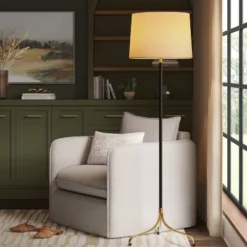 Traditional Three Leg Floor Lamp Black (Includes LED Light Bulb) - Thresholdâ„¢