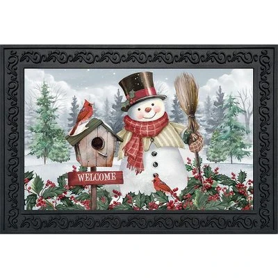 Jolly Snowman Welcome Winter Doormat 30" X 18" Indoor Outdoor Briarwood Lane 3 Jolly Snowman Welcome Winter Doormat 30" X 18" Indoor Outdoor Briarwood Lane