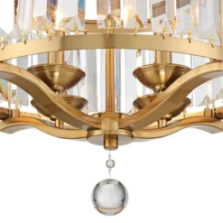 Vienna Full Spectrum Prava Modern Ceiling Light Semi Flush Mount Fixture 16 1/2" Wide Warm Brass 4-Light Crystal Drum For Bedroom Kitchen Living Room -Home Improvement Store GUEST 6b88db73 12aa 4882 8448 5436a3754219