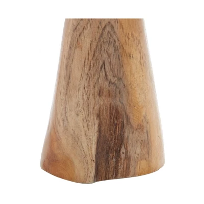 Set Of 3 Teak Wood Mushroom Handmade Live Edge Sculpture With Natural Smooth Finish Brown - Olivia & May 7 Set Of 3 Teak Wood Mushroom Handmade Live Edge Sculpture With Natural Smooth Finish Brown - Olivia & May - Image 5