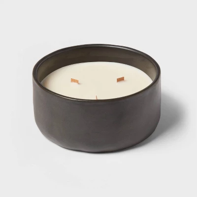 16oz Blackened Bowl Ceramic With Multi Woodwick And Dustcover Spice Vanilla Fig Candle Black - Threshold™ 5 16oz Blackened Bowl Ceramic With Multi Woodwick And Dustcover Spice Vanilla Fig Candle Black - Threshold™ - Image 3