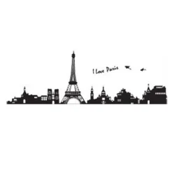 Unique Bargains Self Adhesive Buildings Eifel Tower Sticker Deca PVC Wall Mural 24" X 35" Black 1 Pc -Home Improvement Store GUEST 6f6231de 9552 437c 859e 74a7e8aa479b