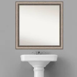 30" X 30" Non-Beveled Lyla Ornate Bathroom Wall Mirror Silver - Amanti Art -Home Improvement Store GUEST 6f9100e5 60e8 4f16 8ff3 fc160cfc0583