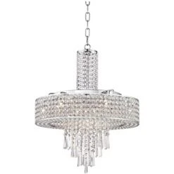 Vienna Full Spectrum Crystal Cascade Chrome Chandelier 19 1/2" Wide Modern 9-Light LED Fixture For Dining Room House Kitchen Island Entryway Bedroom -Home Improvement Store GUEST 7642d1d1 4217 459d b639 cc52573f9143