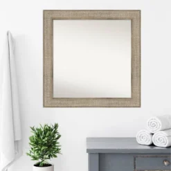 32" X 32" Non-Beveled Trellis Silver Wood Bathroom Wall Mirror - Amanti Art -Home Improvement Store GUEST 7642f1b8 75ed 4956 b7d8 cf9a197aece8