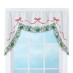 Collections Etc Holly Border Curtain Swag Holiday Valance -Home Improvement Store GUEST 764d4123 5a5a 48d1 ab07 3c164cf66b75
