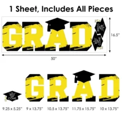 Big Dot Of Happiness Yellow Graduation Party Decor - Vinyl Wall Decals - Grad -Home Improvement Store GUEST 76e29444 124e 4ed0 a765 9afd925de25c