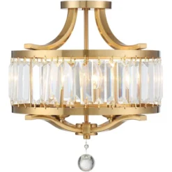 Vienna Full Spectrum Prava Modern Ceiling Light Semi Flush Mount Fixture 16 1/2" Wide Warm Brass 4-Light Crystal Drum For Bedroom Kitchen Living Room -Home Improvement Store GUEST 7b74f4d4 6722 4a28 a8a4 539ac4e3fda0
