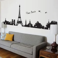 Unique Bargains Self Adhesive Buildings Eifel Tower Sticker Deca PVC Wall Mural 24" X 35" Black 1 Pc -Home Improvement Store GUEST 7c3bdb44 6086 43e8 850e 9a5caf40e4d3