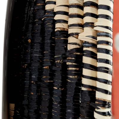 Bohemian Seagrass Plate Handmade Spiral Basket Wall Decor Set Of 3 Black - Olivia & May 4 Bohemian Seagrass Plate Handmade Spiral Basket Wall Decor Set Of 3 Black - Olivia & May - Image 2