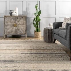 NuLOOM Geometric Stripes Wool Tassel Area Rug -Home Improvement Store GUEST 7e612488 9ca6 47f9 ab8a 9427decb842f