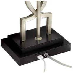 360 Lighting Evan Modern Table Lamps 28 1/2" Tall Set Of 2 Brushed Nickel With USB Charging Port White Rectangular Shade For Bedroom Living Room House -Home Improvement Store GUEST 8298a5c0 ffdf 4e7e 84bb 74734c13145f