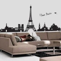 Unique Bargains Self Adhesive Buildings Eifel Tower Sticker Deca PVC Wall Mural 24" X 35" Black 1 Pc -Home Improvement Store GUEST 82eba39d 4817 479e b98e 52fe4dd90aa6