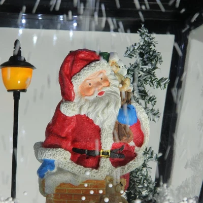 Northlight 74" Lighted Musical Snowing Santa And Snowman Double Christmas Street Lamp 5 Northlight 74" Lighted Musical Snowing Santa And Snowman Double Christmas Street Lamp - Image 3